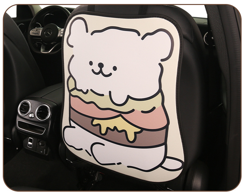 Car Seat Back Anti-Kick Pad Rear Universal Cartoon Kidsren's Stain-Resistant Car Rear Seat Protective Pad Protective Pad