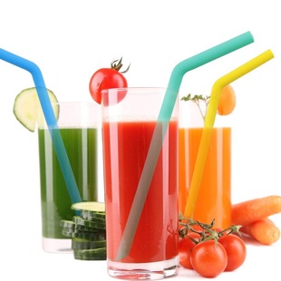 Cross-border silicone straw food grade large diameter straight tube color foldable beverage milk tea juice Straw set