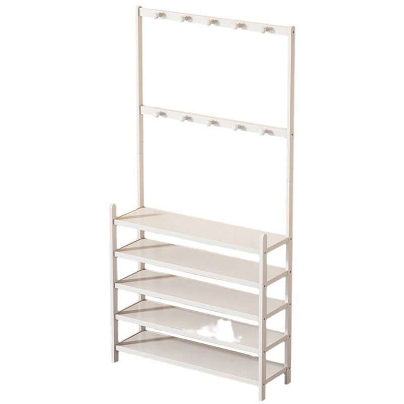 Zapatero de madera maciza Puerta simple Percha para el hogar Artezo de almacenamiento de dormitorio Ahorro de espacio Estante de gran capacidad Zapatero