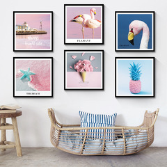 旅康牆貼少女心粉色火烈鳥INS宿色翻新背景牆面補洞裝飾自粘貼畫