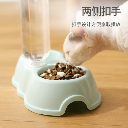 Cat Bowl Dog Bowl Non-slip Cat Drinking Water Bowl Pet Feeder Double Bowl Pet Automatic Drinking Bowl Pet Supplies