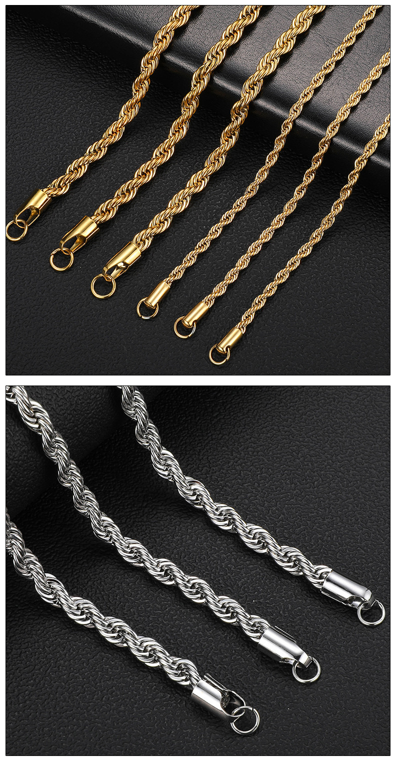 Daily Occasion Stainless Steel Material Solid Color Pattern Simple Style Solid Color Stainless Steel Plating Unisex Necklace