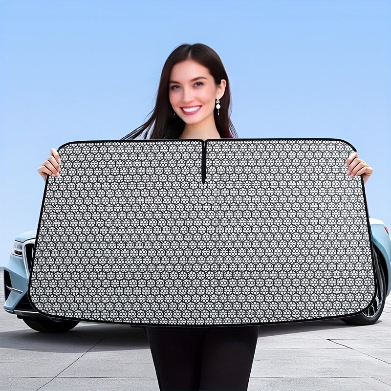 Graphene Car Sunshade, Front Windshield Curtain, Sunshade Panel, Front Sun Protection and Heat Insulation Cover, Full Blackout
