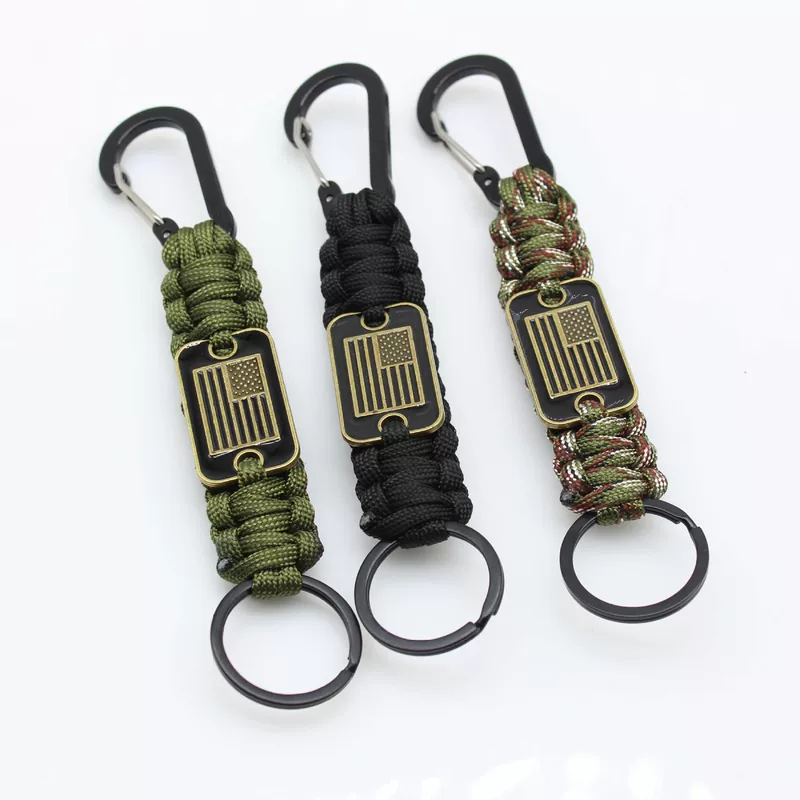 Umbrella rope pendant Umbrella rope key chain handmade seven -core umbrella rope national flag brand pendant outdoor emergency umbrella rope