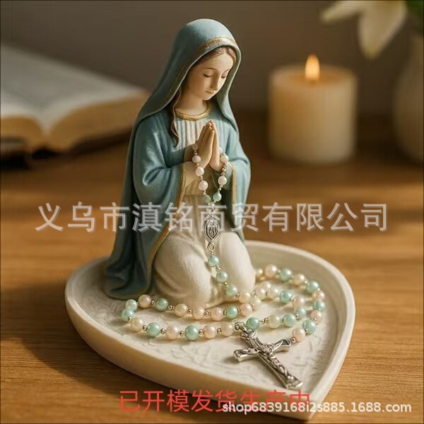 严选跨境爆品Exquisite rosary stand精美玫瑰念珠架创意树脂摆件|undefined