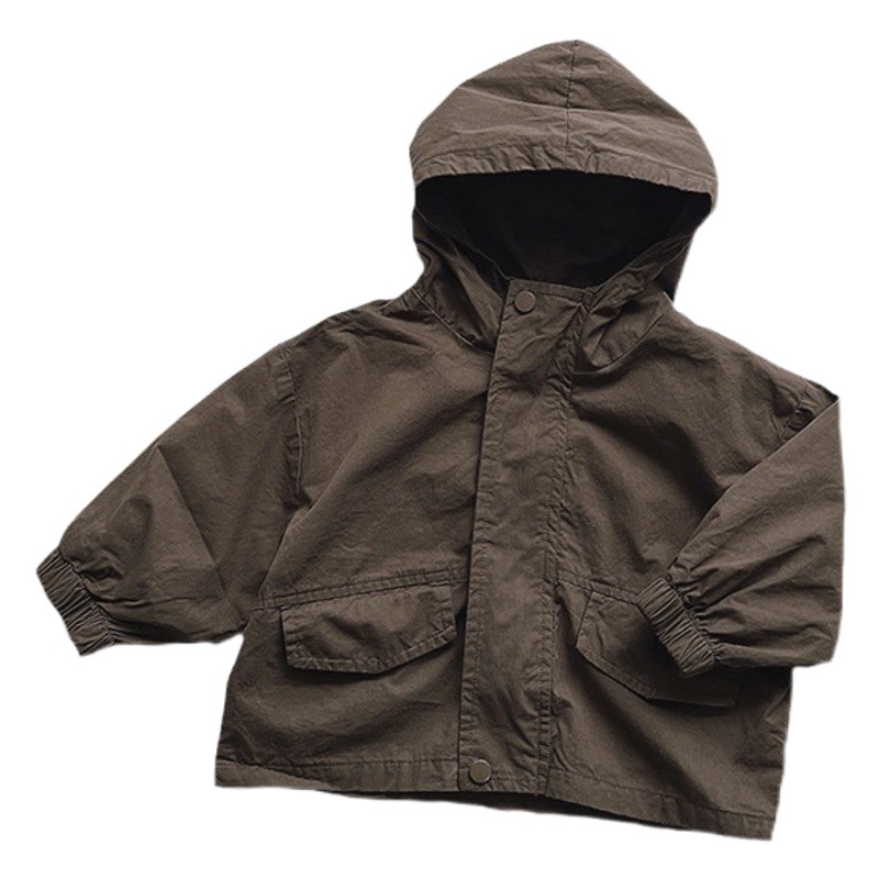 Nueva chaqueta de otoño de estilo japonés y coreano para niños, nueva camiseta versátil con capucha para niñas 2025, camisa con cremallera para bebés y niños.