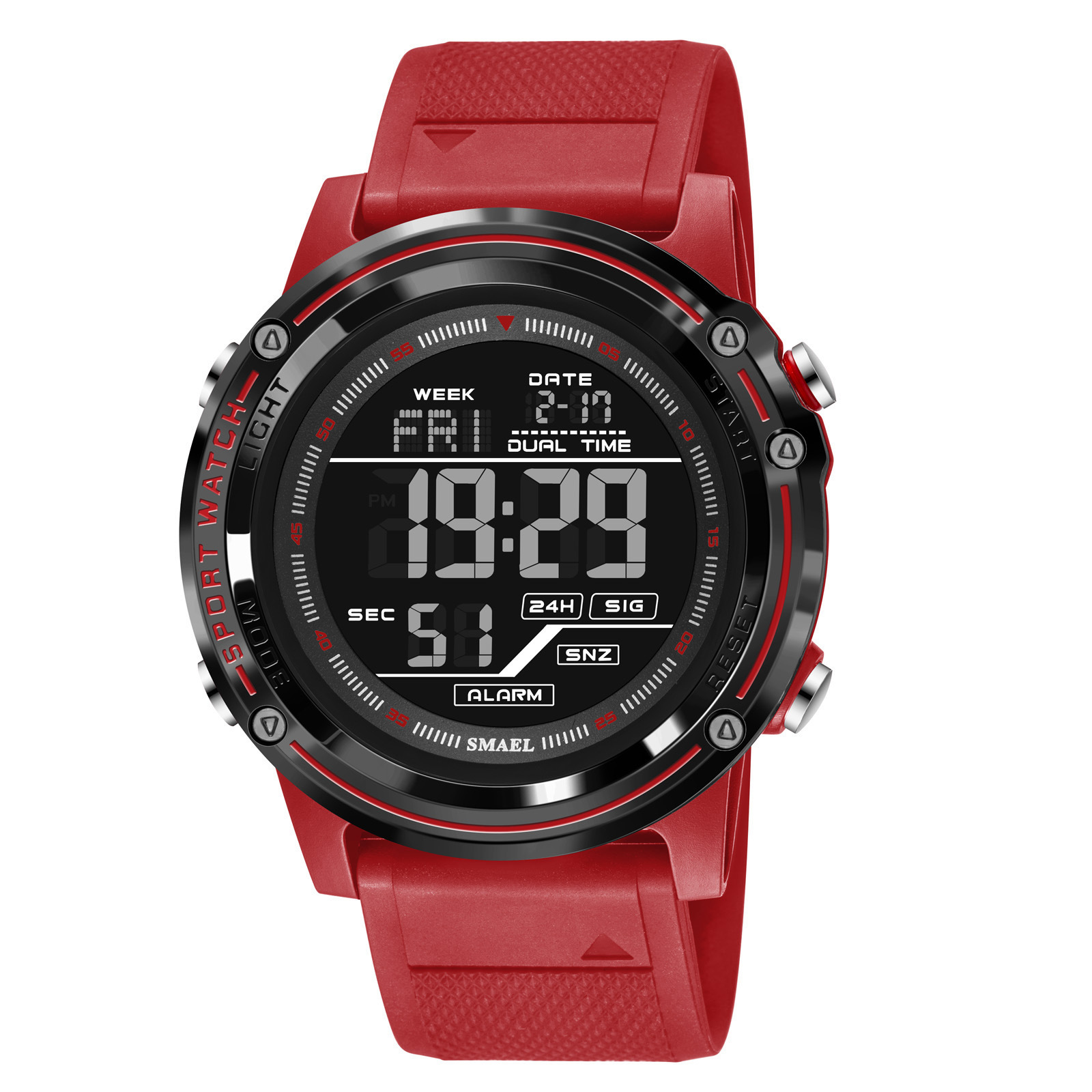 SMAEL reloj deportivo de pantalla única al aire libre estilo callejero personalidad impermeable reloj electrónico para hombres y mujeres