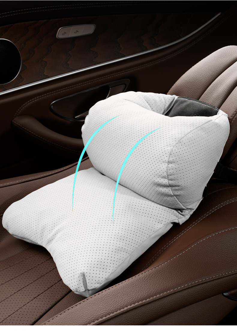 Auto Parts Car Headrest and Lumbar Support Set, Double-Layer Decompression Neck Pillow, High-End Car Cushion and Lumbar Support
