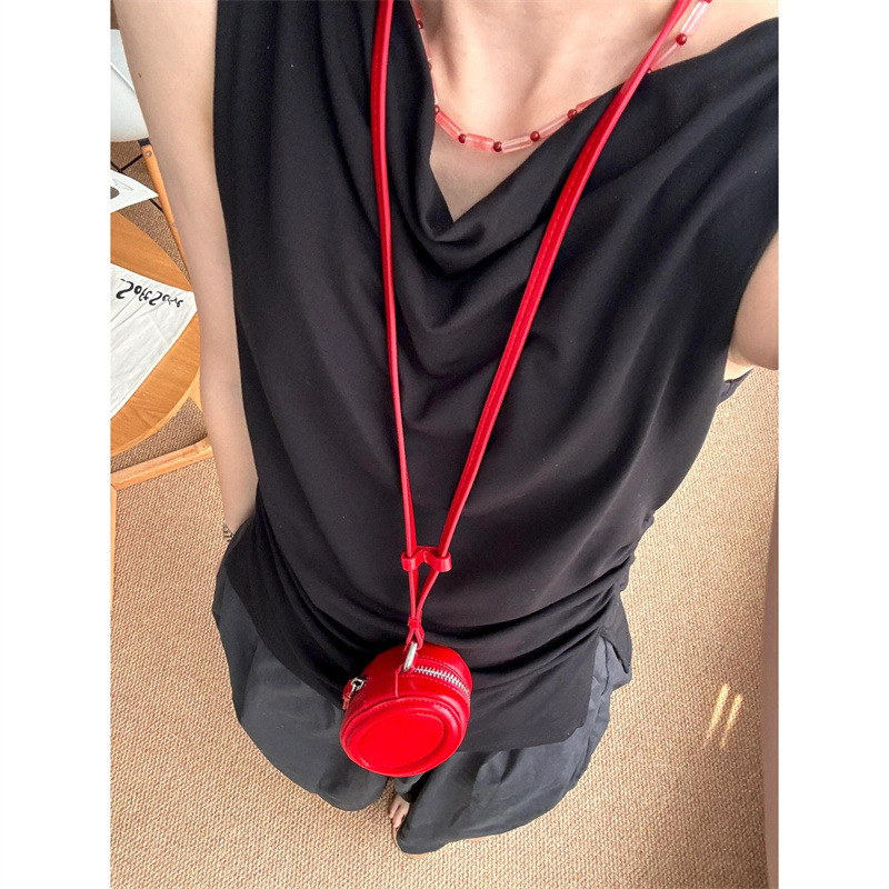 High-End Mini Girl Cute Coin Purse Niche Design Halter Crossbody Bag Korean Style Fashion Lipstick Key Bag