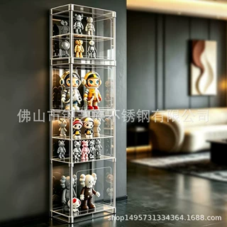 304不锈钢手办展示柜盲盒亚透明克力适用乐高收纳盒娃娃玩具置物