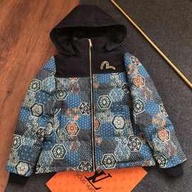 一件代发 2025秋冬季新款潮牌福神满地织锦拼布标志刺绣棉服