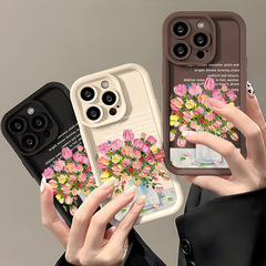 カラフルな花柄のiPhoneケース、Apple 17 Pro Max、iPhone 16、フルカバーソフトケース、15、シンプル、14、クリエイティブ、13対応