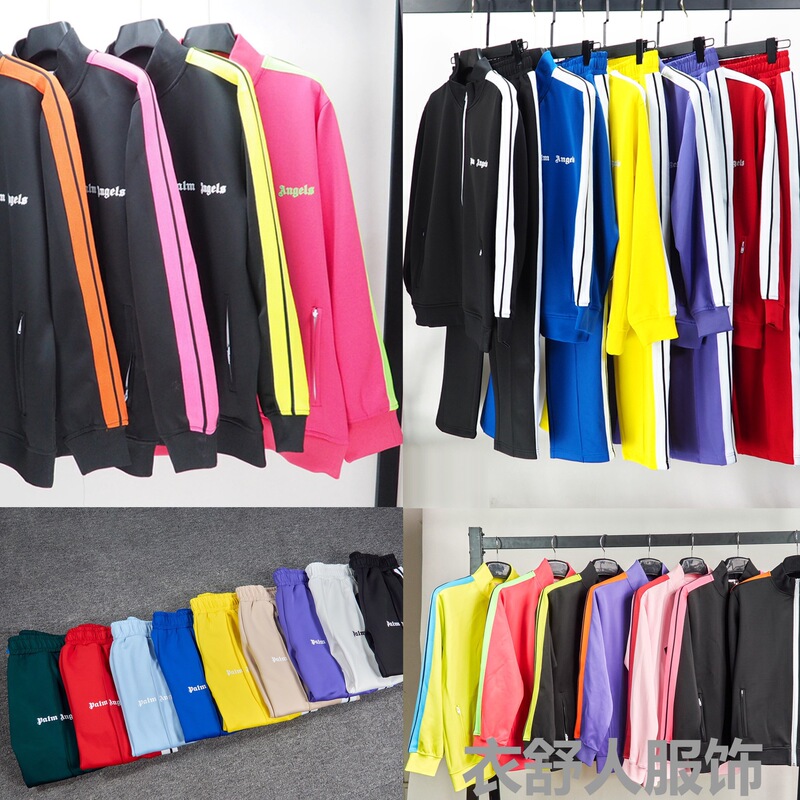 Correct version of cross-border high quality tide brand palm angel striped webbing leisure sports coat lovers suit foreign trade