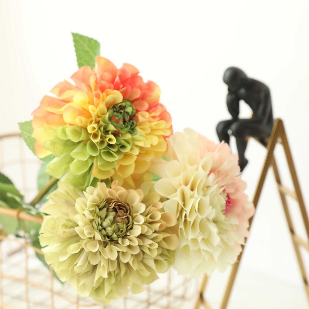 廠家薇思大麗花INS仿真花假花綠植物批發婚慶裝飾品跨境DY1-874A