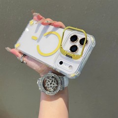 适用IPhone17手机壳气囊防摔苹果17镜头金属支架亚克力磁吸保护套