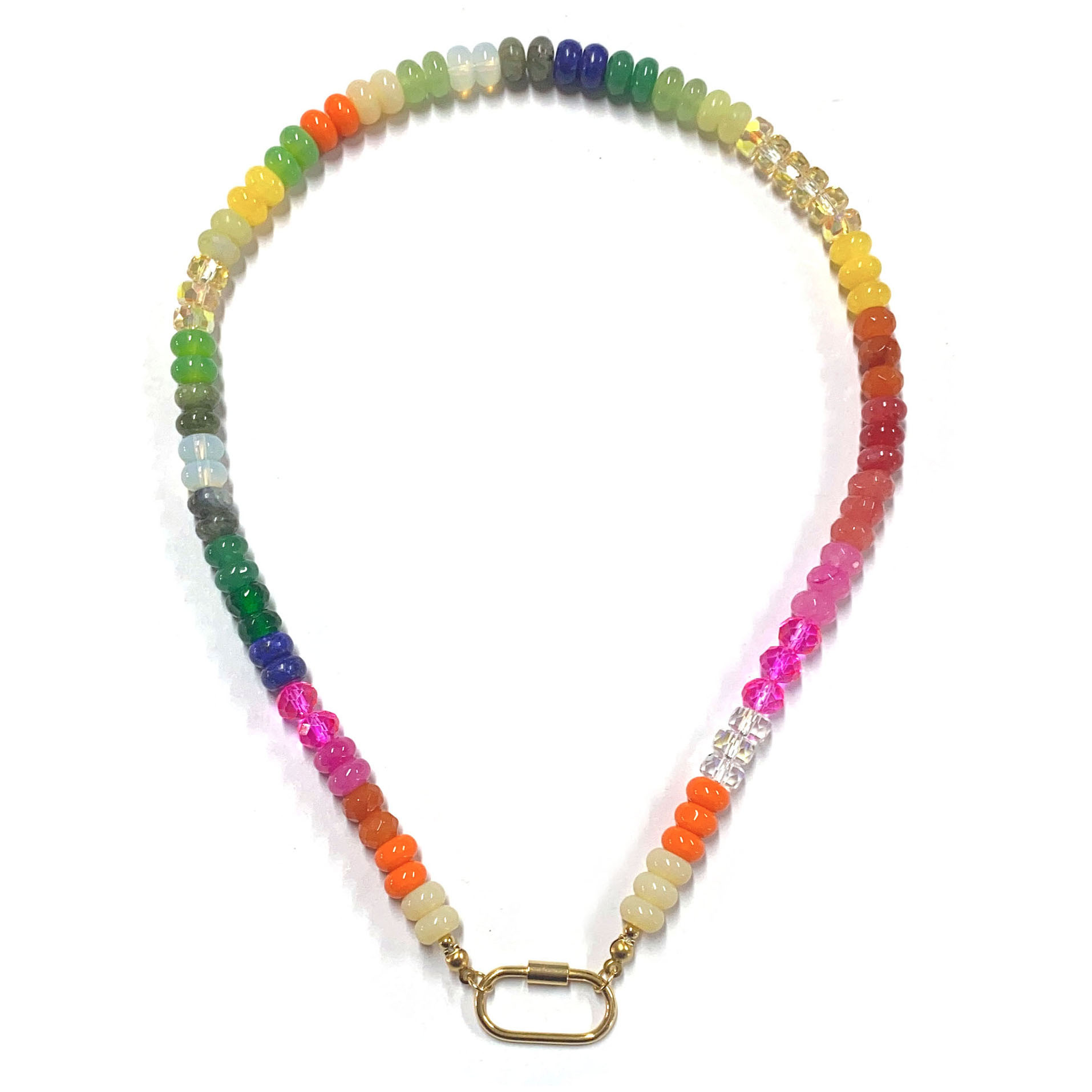 200g Weight Necklace Classification 304 Stainless Steel Chain Material 1 Piece Quantity Casual Occasion natural stone Material Geometric Pattern Women's Gender Sweet Style Beaded Craft 1 Piece Sweet Geometric Natural Stone 304 Stainless Steel Necklace 13