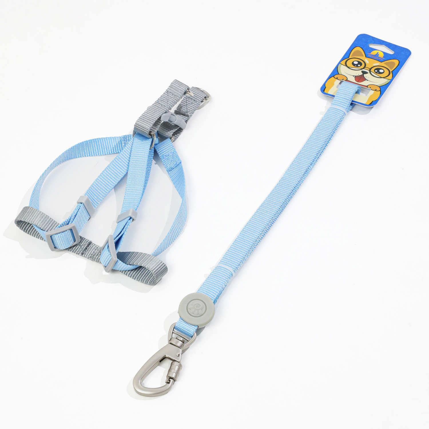 Macaron tracción cuerda nylon pecho trasero tracción perro caminando cuerda ajustable anti-rotura color sólido perro Correa en stock al por mayor