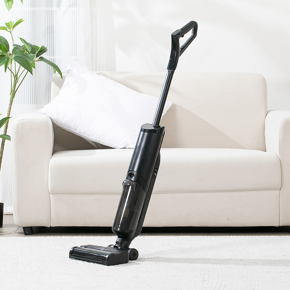 Household automatic floor scrubber and sweeper 170 ° Lying flat vacuum cleaner with smart drying, electrolysis water mopping and sweeping all-in-one