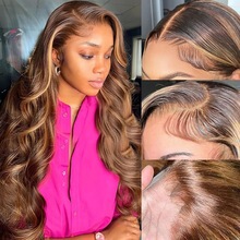 Real Human Hair Wig 13*4 Lace Front Wig P4/27 Body Wave Human Hair Natural and Realistic