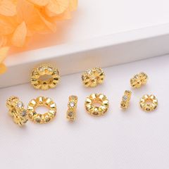 保色18k包金隔珠ドリルリング6mm 8mm大穴隔片手串アクセサリーdiy手作りビーズ材料卸売り