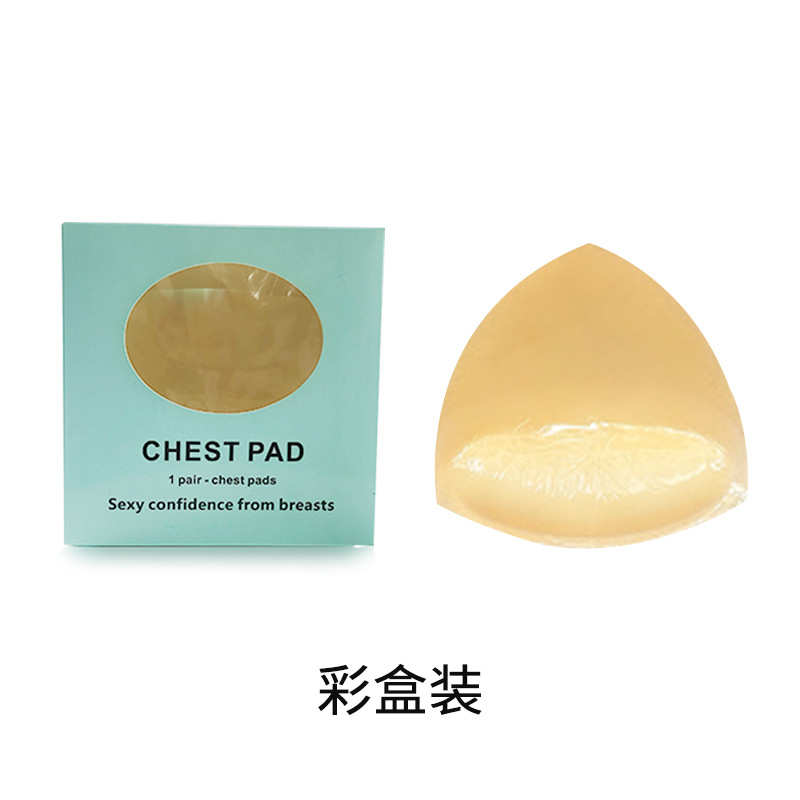 Triángulo de silicona pegatinas en el pecho mujeres empujan hacia arriba auto-adhesivo almohadilla en el pecho invisible engrosada esponja almohadilla traje de baño bikini ropa interior insertar