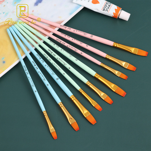 Cross-border 3 water chalk nylon hair oil painting brushes watercolor acrylic paint pen art brush set