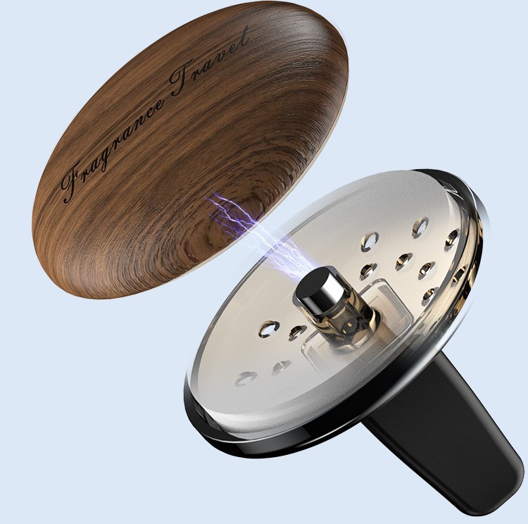 Solid Wood Car-Mounted Solid Aromatherapy Creative Mushroom-Shaped New Air Vent Perfume with a High-End Feel Car Interior Decoration
