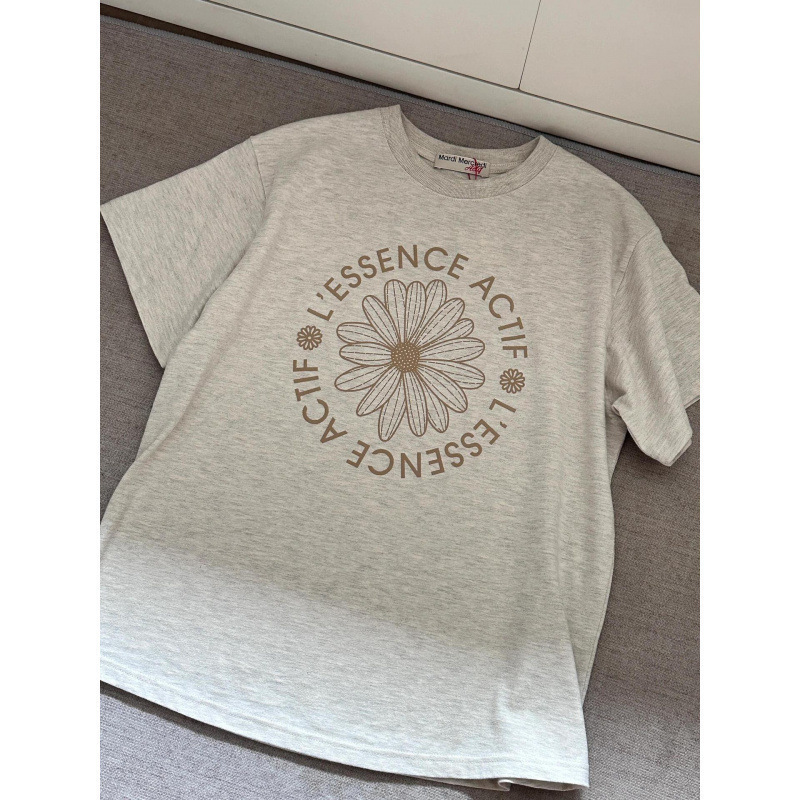 【カウンター品質】韓国マルディトレンドブランド半袖Tシャツリトルデイジードーマンプリントラウンドネックピュアコットンクロスボーダー|undefined