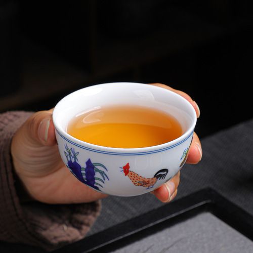 Chicken Crock Cup Kung Fu Tea Cup Single Ceramic Tea Bowl Personal Tea Cup Master Cup Chinese Household Single Cup Tea Cup