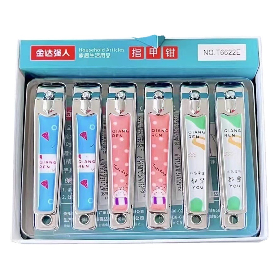 New strongman cartoon nail clippers T6622E large flat nail clippers with file manicure scissors nail clippers
