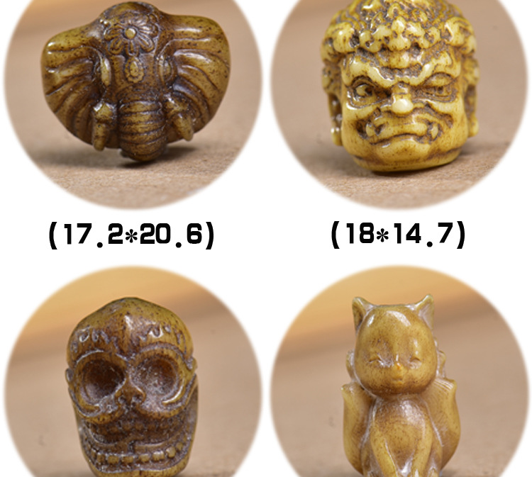 Xizang-Style Yak Bone Carving Accessory DIY Semi-Finished Three-Way Cloud Pendant Spacer Bead Waist Bead Jewelry