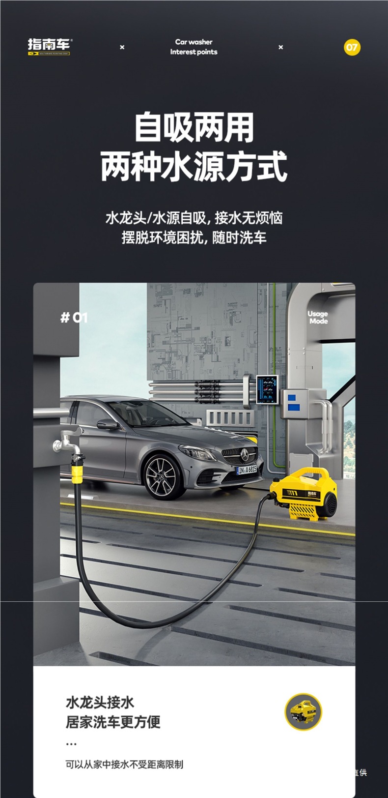 High-Pressure Car Washing Machine Water Pump 220V High-Power Portable Car Washing Water Gun Tool by Qingpei