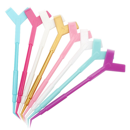 Wholesale false eyelash auxiliary tools three-in-one eyelash perm stick y brush doll perm auxiliary eyelash grafting tool