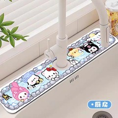 卡通可爱kt动物厨房台面沥水垫长条硅藻泥吸水防滑耐脏可批发代发