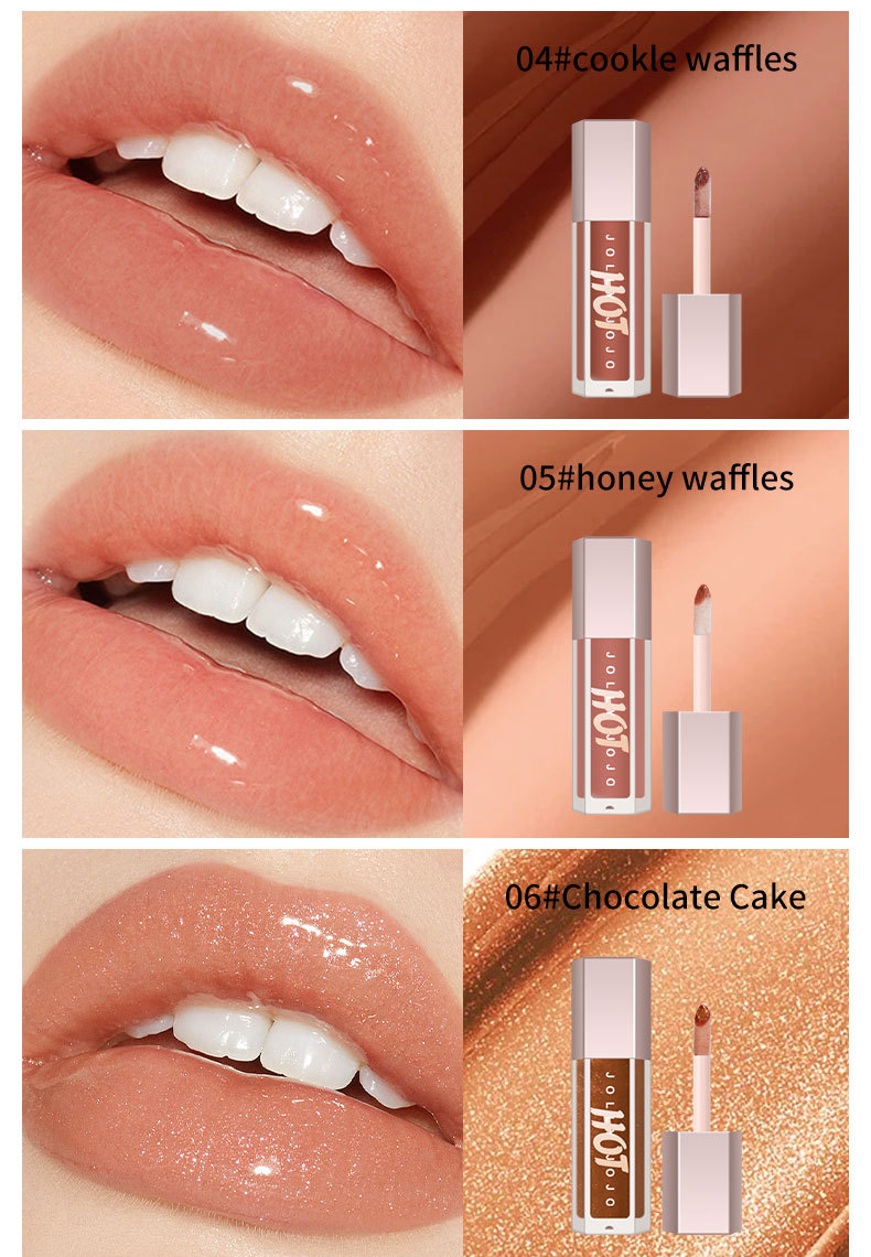 2023 Nuova vendita calda Otto colori Labbra trasparenti Miele Acqua Gloss Specchio Labbra Smalto Idratante e idratante Rossetto Trucco_voghion.com