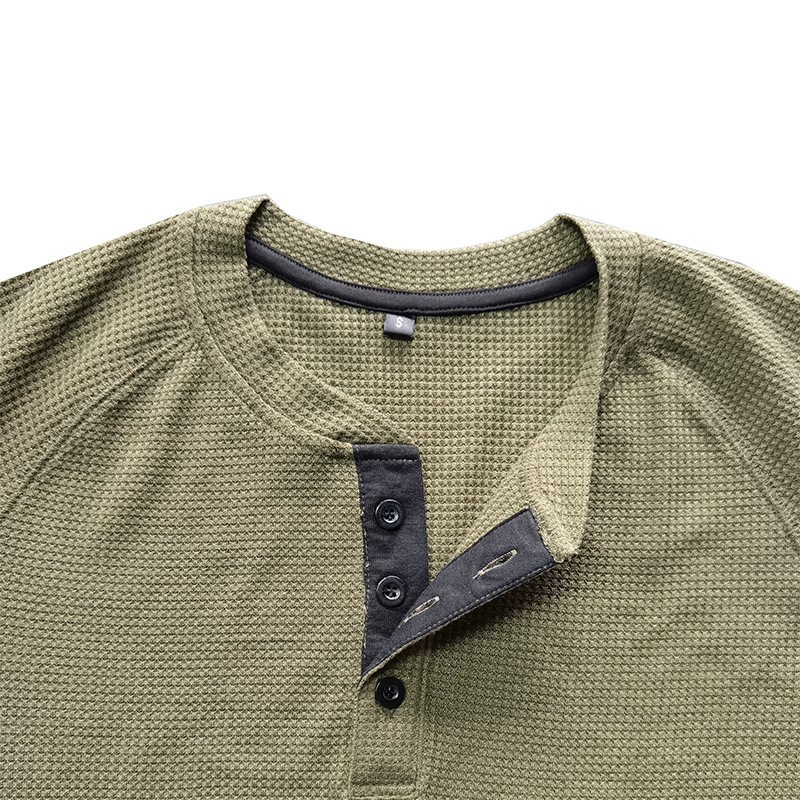 Men's T-shirt Long Sleeve Loose Fit Plain Basic Autumn Winter_voghion.com