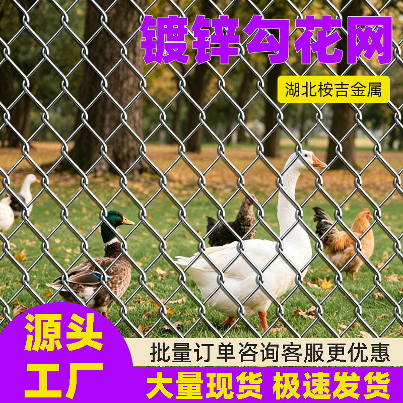 防锈镀锌勾花网果园菜园农村家用热镀锌铁丝网围栏边坡防护钢丝网