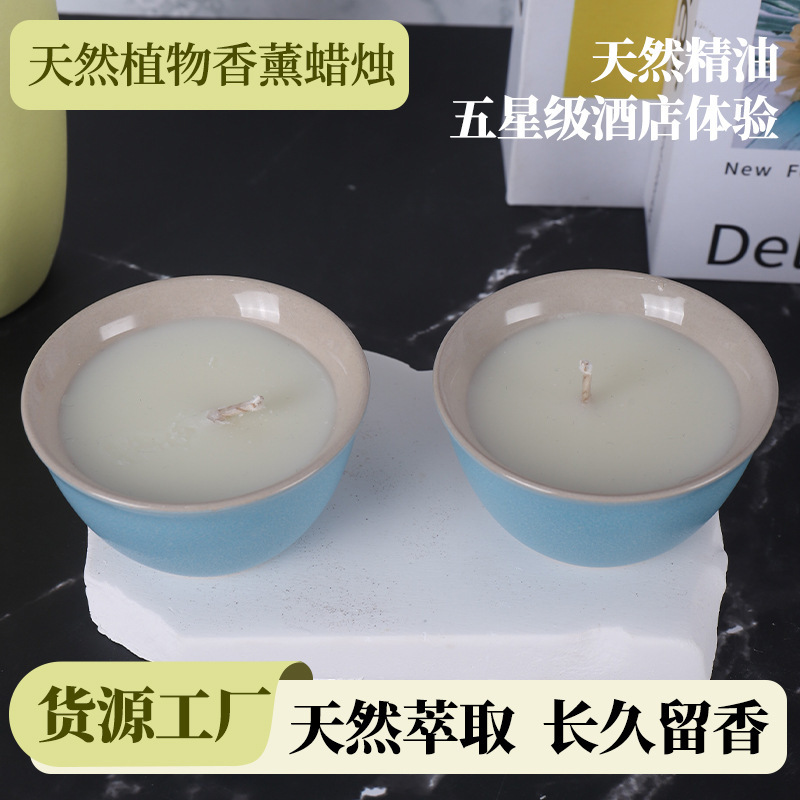 Chinese-Style Tea Bowl Scented Candle Cup, Exquisite Indoor Decoration, Soy Wax Fragrance, Gift for Best Friend or Girlfriend Chinese-Style Tea Bowl Scented Candle Cup, Exquisite Indoor Decoration, Soy Wax Fragrance, Gift for Best Friend or Girlfriend