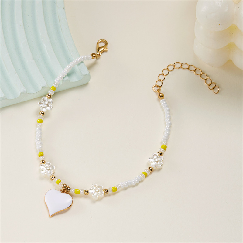 8g Weight Anklet Classification 1 Piece Quantity Holiday, Beach Occasion Seed Bead Material Heart Shape Pattern All Seasons Season Women's Gender Simple Style, Classic Style Style Wholesale Jewelry Simple Style Classic Style Heart Shape Seed Bead Anklet 31