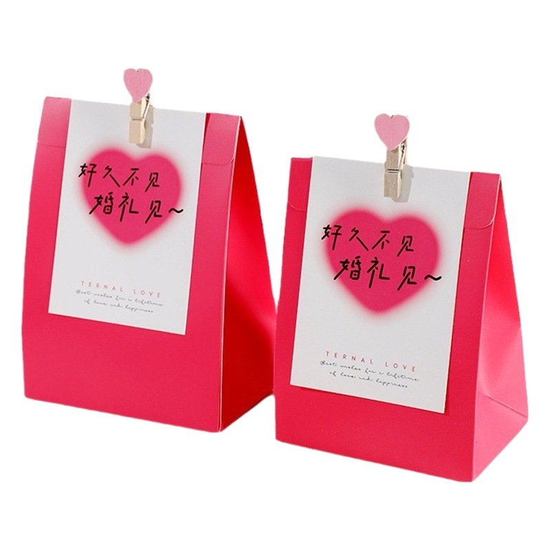 Nueva caja de azúcar portátil creativa pequeña caja roja recomienda casarse caja de azúcar portátil caja de embalaje de dulces