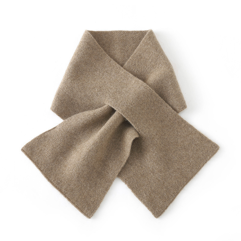 韩版时尚百搭秋冬新款女士100%山羊绒针织围巾保暖护颈小围脖围巾