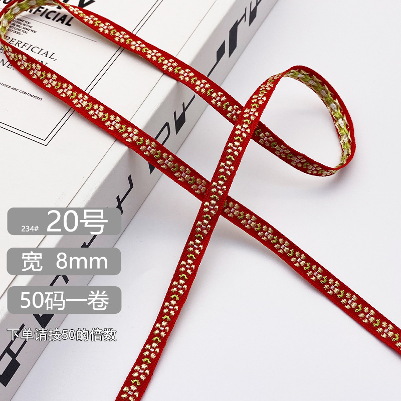 Chuanzhou ropa accesorios de encaje de poliéster jacquard banda 8MM flores decoración universal borde de zapatos accesorios gorra