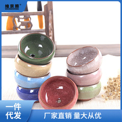 冰裂陶瓷花盆多肉迷你盆桌面小花盤盆栽植物多肉花盆桌面迷你薑茶