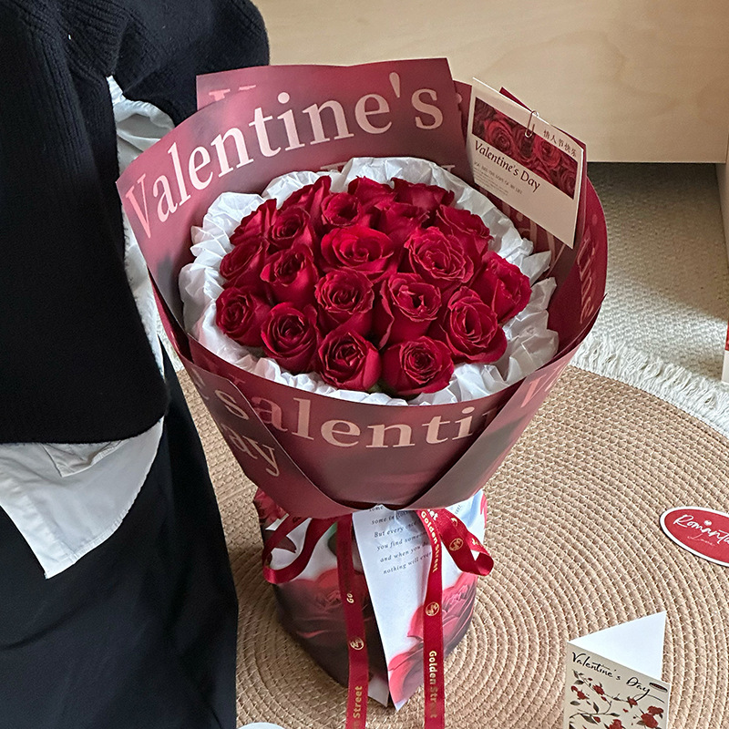 Diario de flores, papel de embalaje de flores, papel de embalaje de flores de San Valentín, papel kraft importado