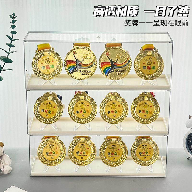 Medal Display Box for Marathon Honor Medals, Suitable for Commemorative Coins and Medal Storage, Badge Display