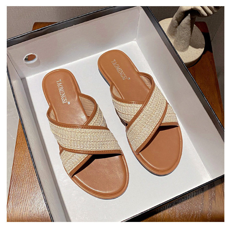 Dép sandal nữ quai chéo mũi tròn hở ngón đế dày phối màu, đế cao 3 cm — Màu Mơ (Dép lê), Màu Mơ (dép), Màu nâu (dép), Màu đen (dép) chi tiết 45