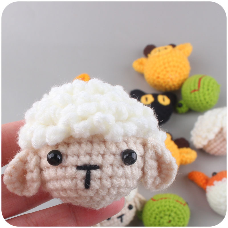 Nueva mano de ganchillo animal mordedor Super lindo animal cabeza los niños chupete cadena juguete Accesorios