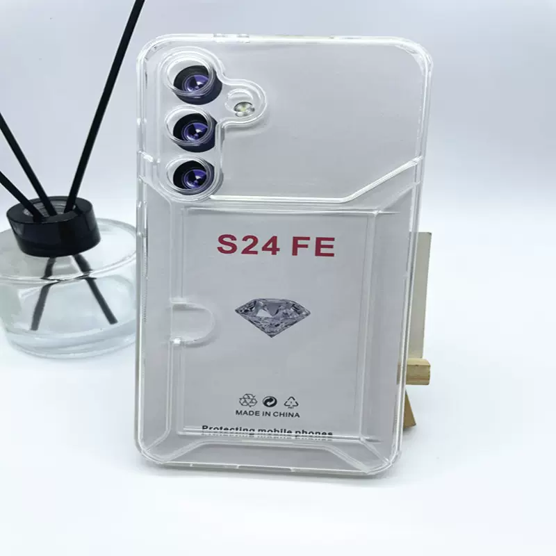 适用三星Galaxy S24 FE 5G 侧插卡透明手机壳四角防摔卡包保护套