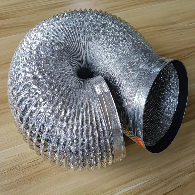 150mm铝箔钢丝软管排烟管双层铝箔管可伸铝箔烟管新风软连接