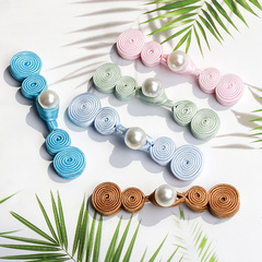 Chinese-style dress with pearl buttons, traditional Tang suit with fabric fasteners, Hanfu, trendy Chinese fashion, handmade embroidered decorative buttons